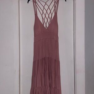 Pink spaghetti strap sun dress